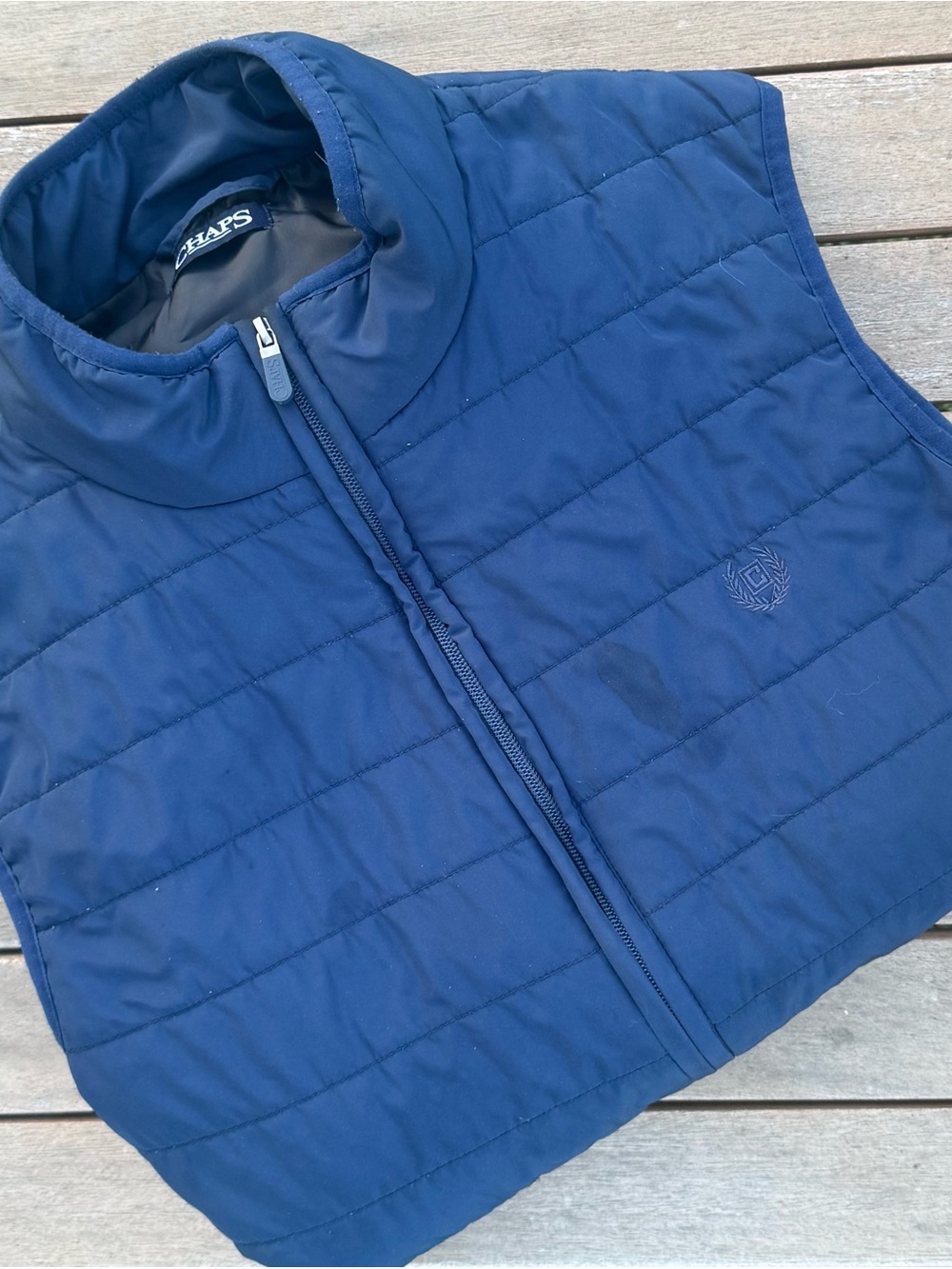 Chaps Navy Quilted Puffer Vest Men’s XLT Full Zip 2 Pockets Lightweight XL Tall